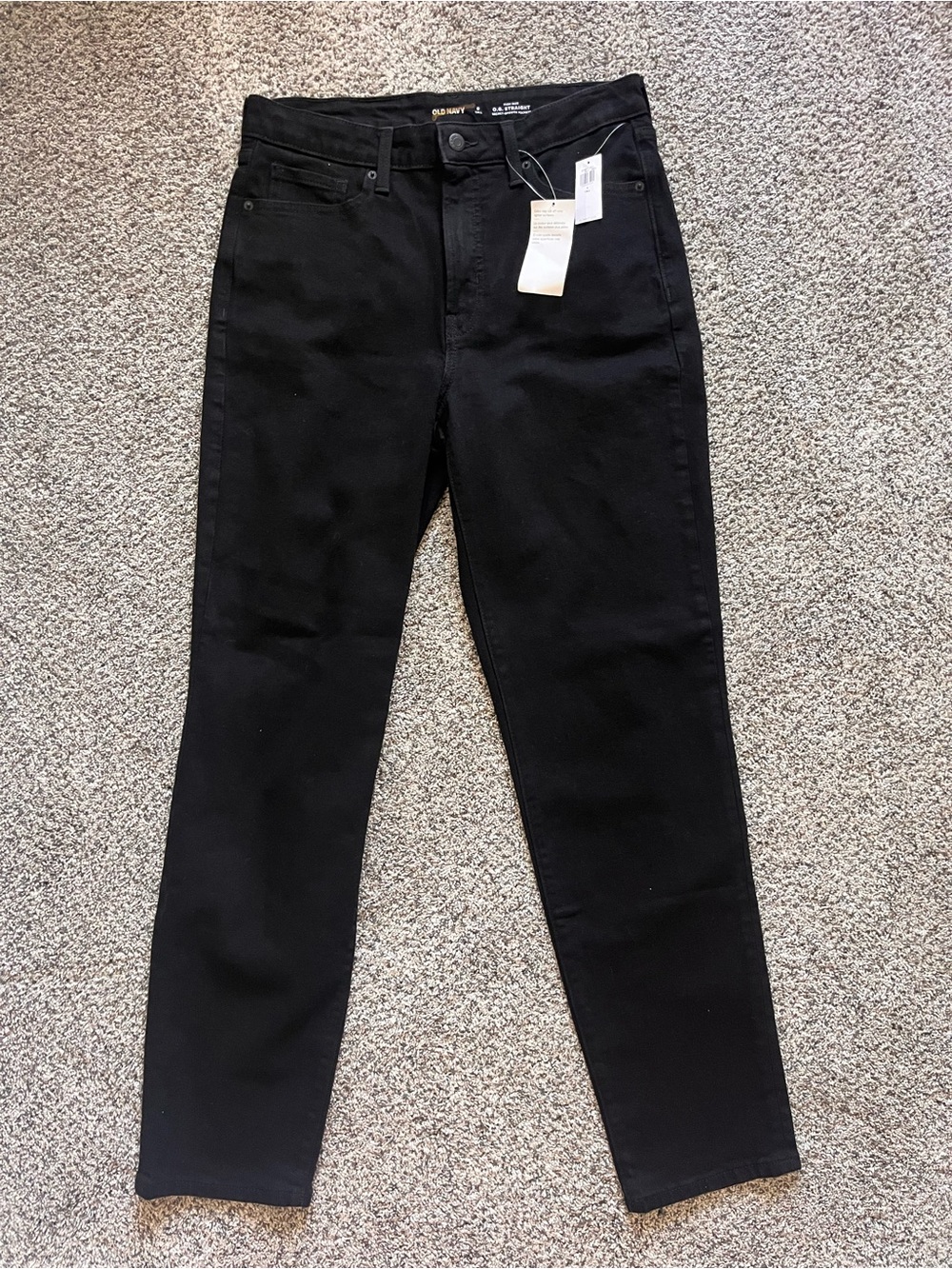 Old Navy Black High-Rise OG Straight Jeans Size 8 Tall